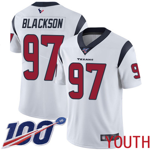 Houston Texans Limited White Youth Angelo Blackson Road Jersey NFL Football #97 100th Season Vapor Untouchable->youth nfl jersey->Youth Jersey